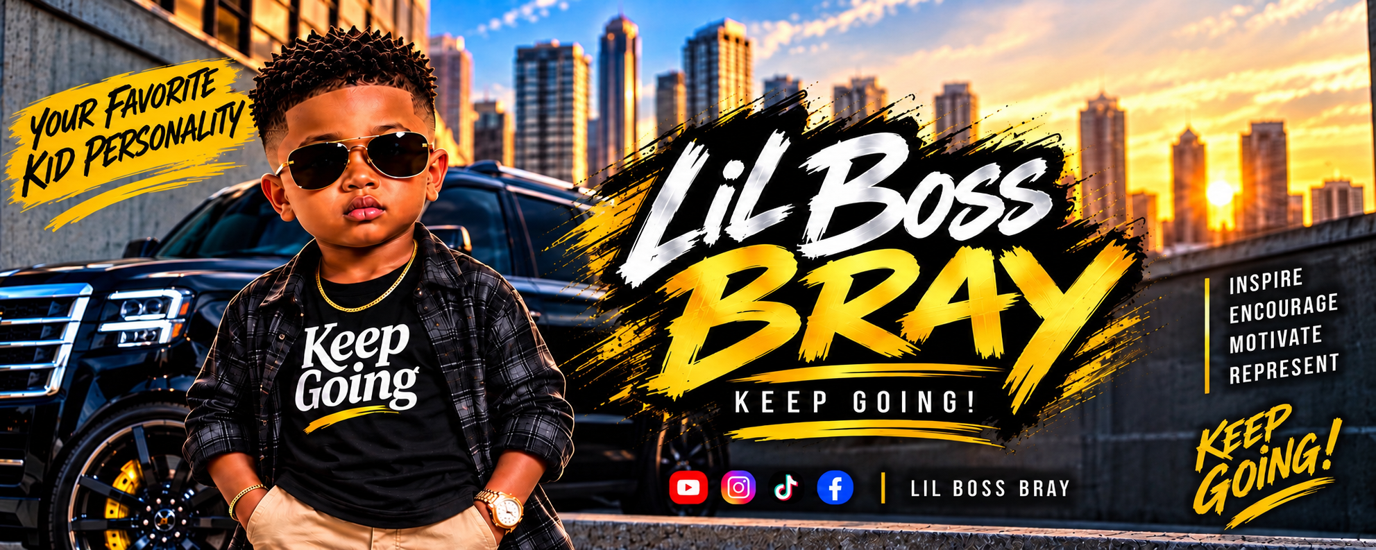 Lil Boss Bray: Your favorite kid personality. Keep Going! Inspire, encourage, motivate, represent.